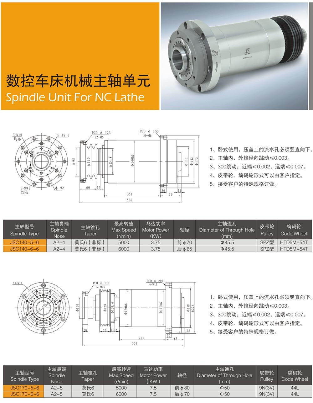 机械主轴选型标准
